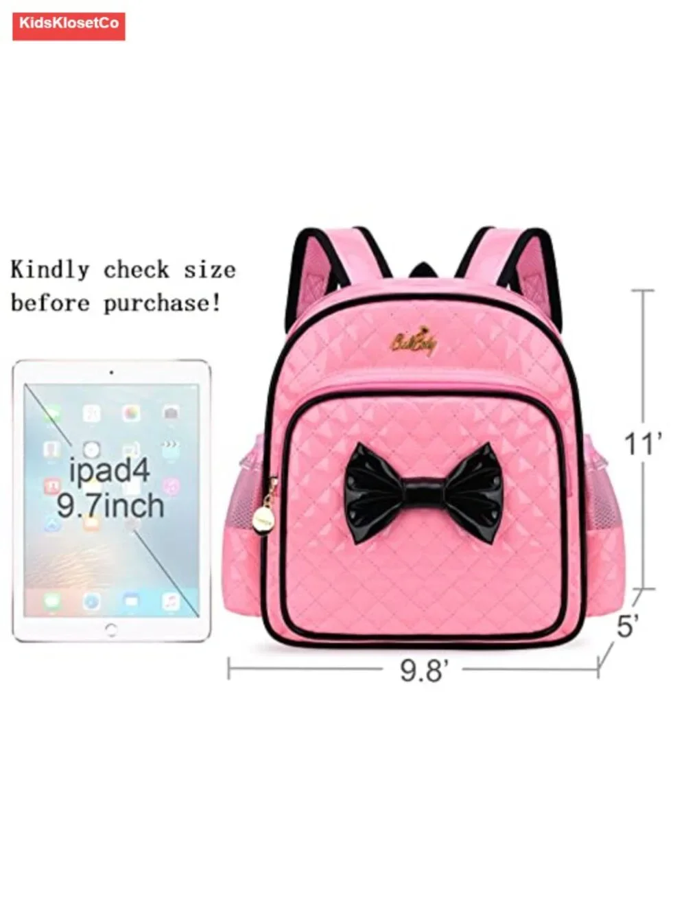 Waterproof Kids Backpack with Bow Design, Daypack for School